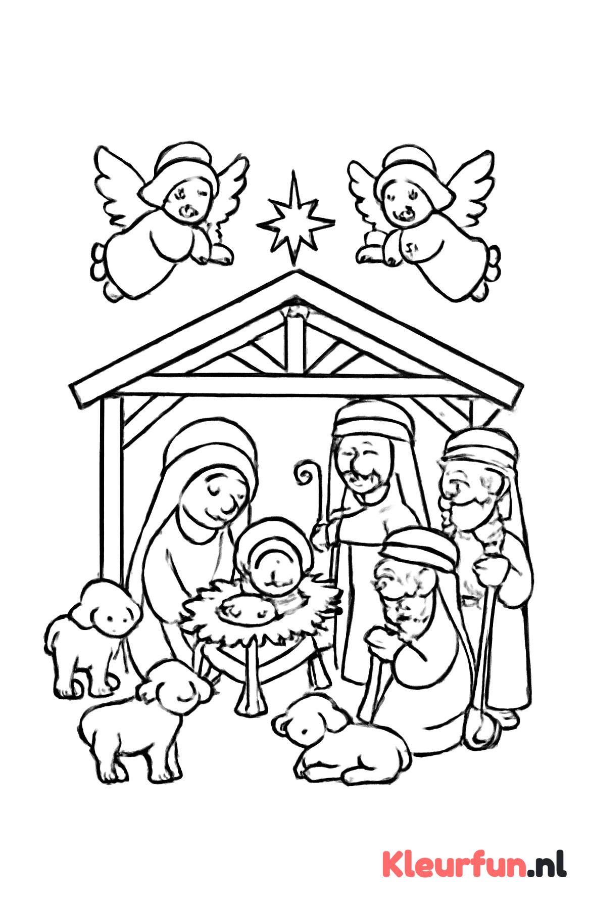 Herders bezoeken de kerststal