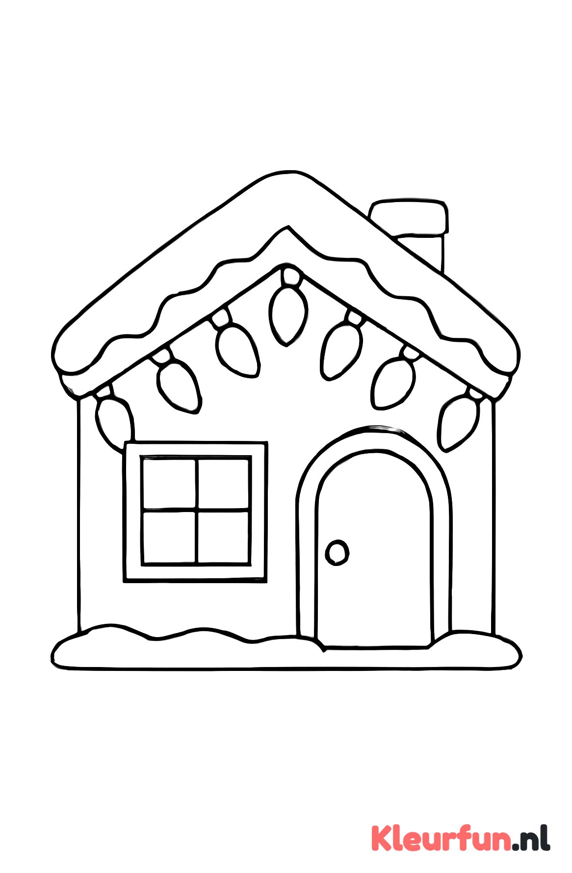 Huis met kerstlichtjes