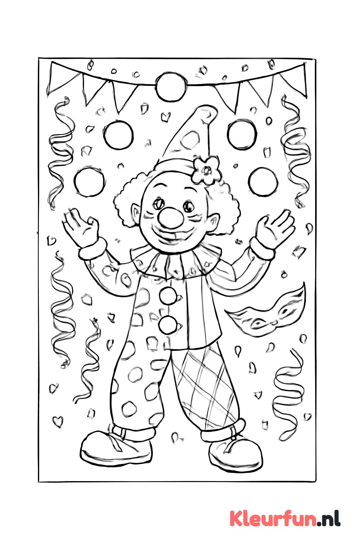 Jonglerende clown bij carnaval