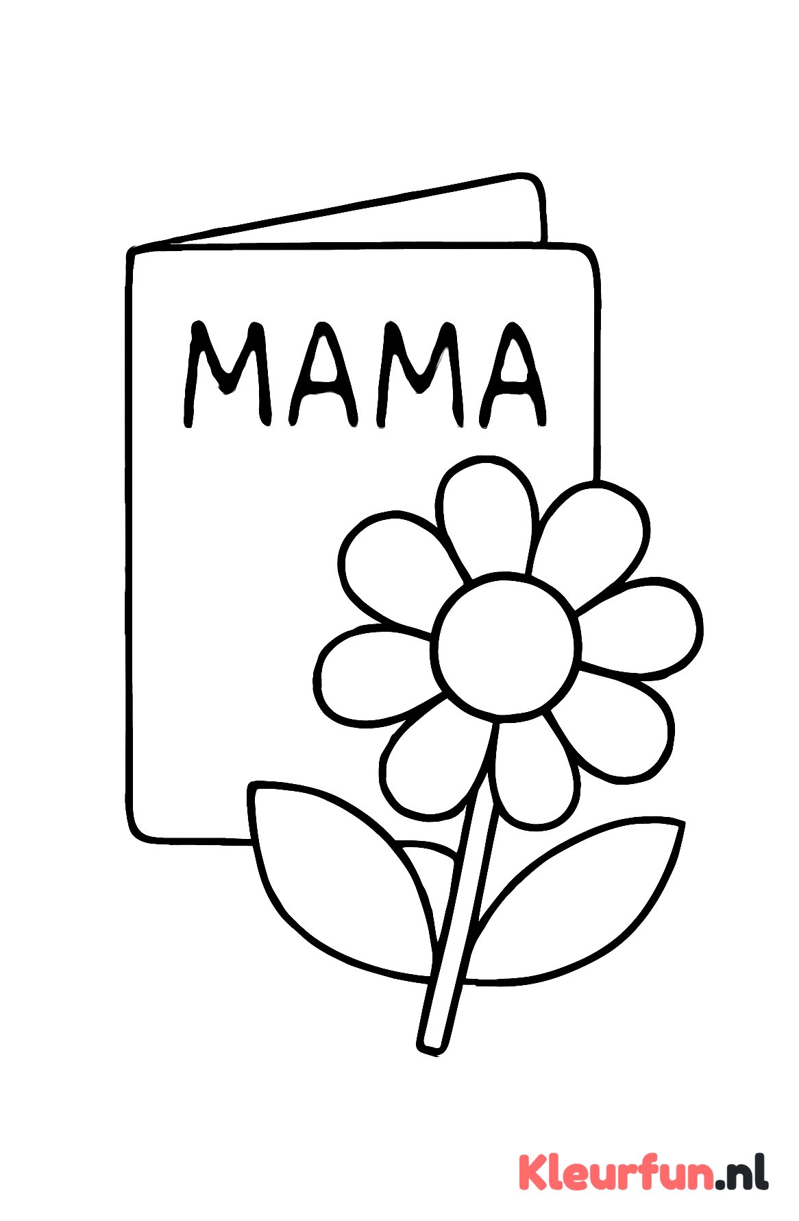 Verjaardagskaart met bloem voor mama