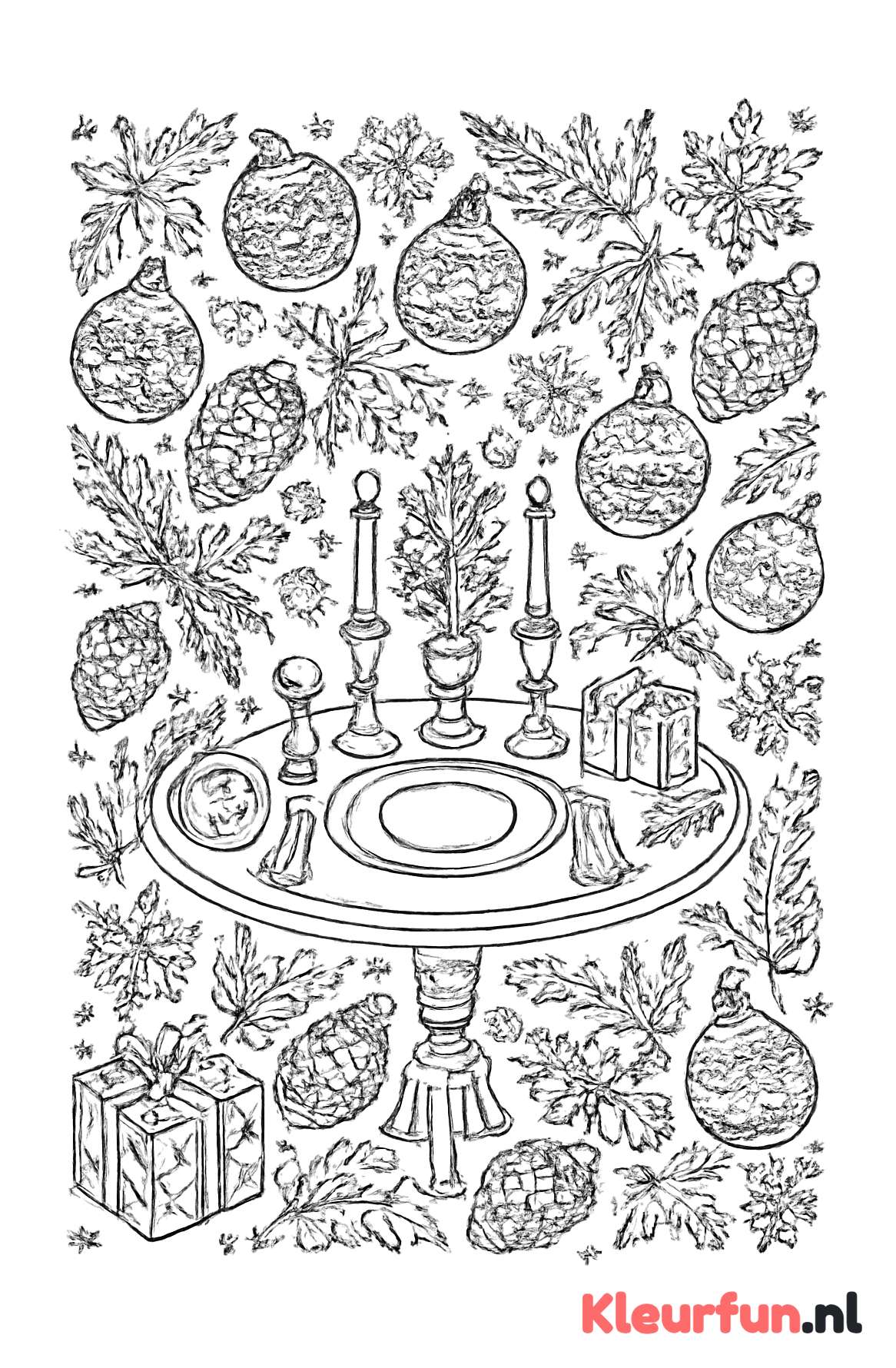 Ingewikkelde kerst placemat met versieringen