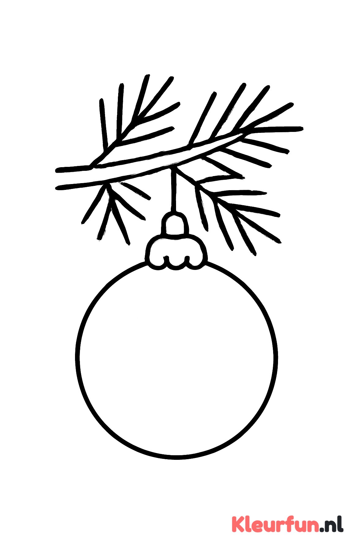 Kerstbal aan dennetak