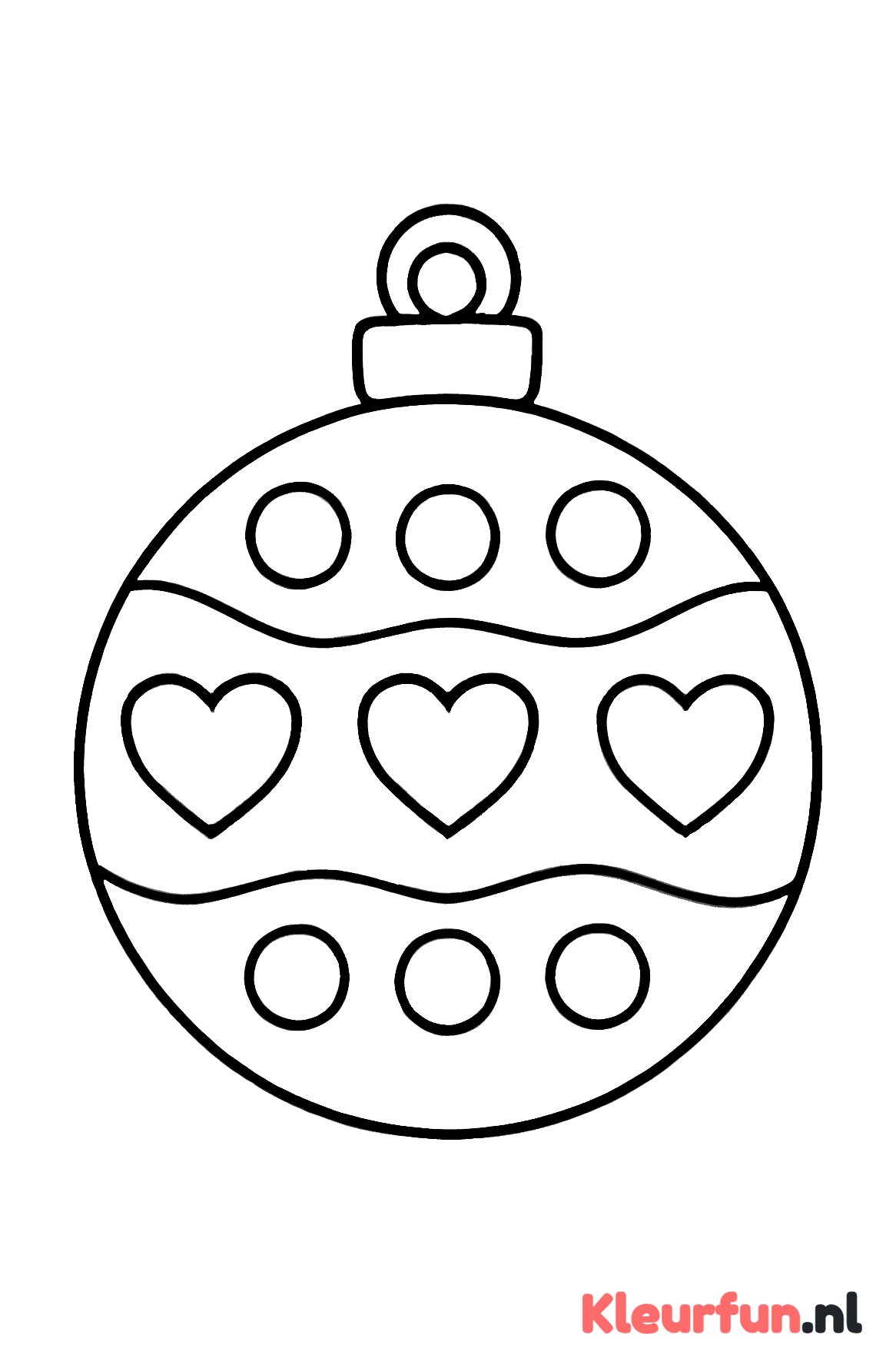 Kerstbal met cirkels en hartjes
