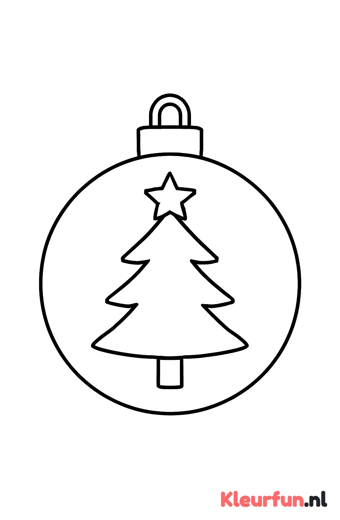 Kerstbal met kerstboom tekening