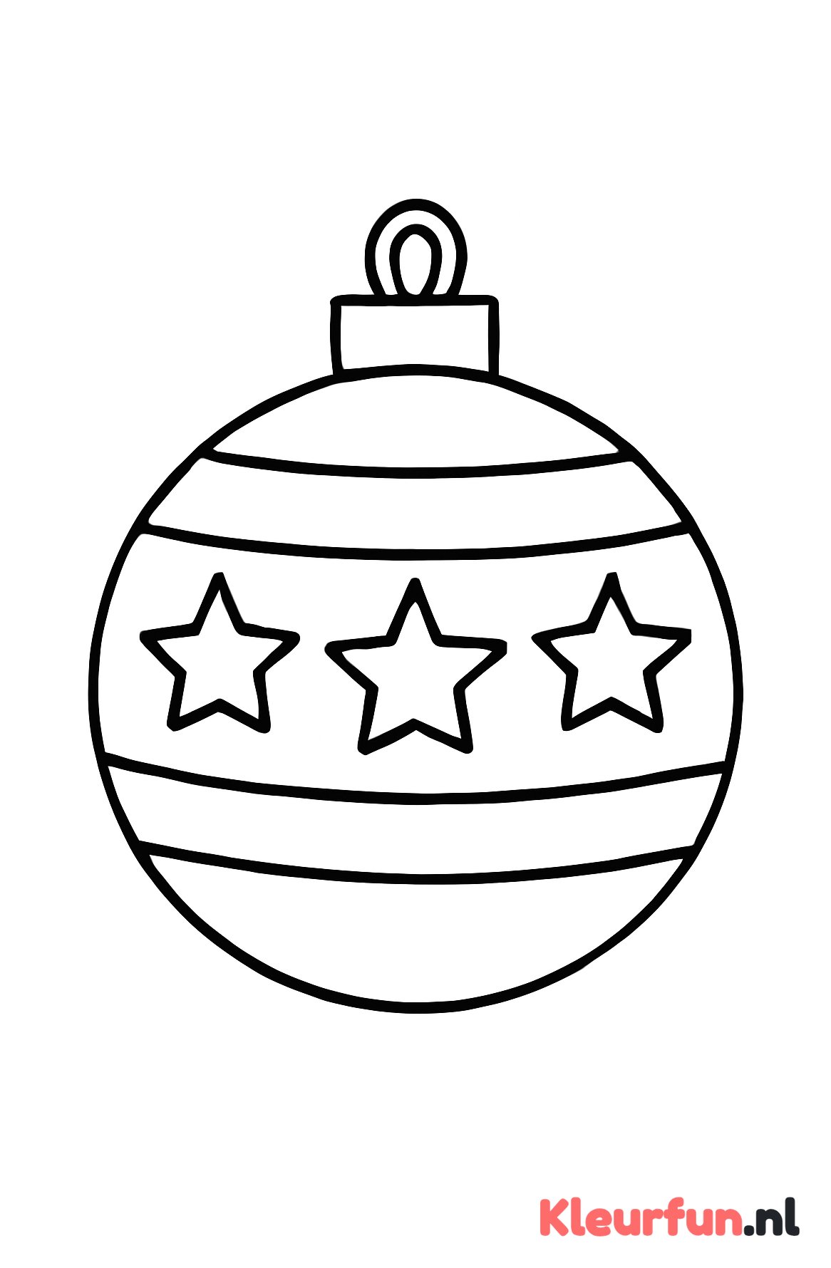 Kerstbal met sterren en strepen