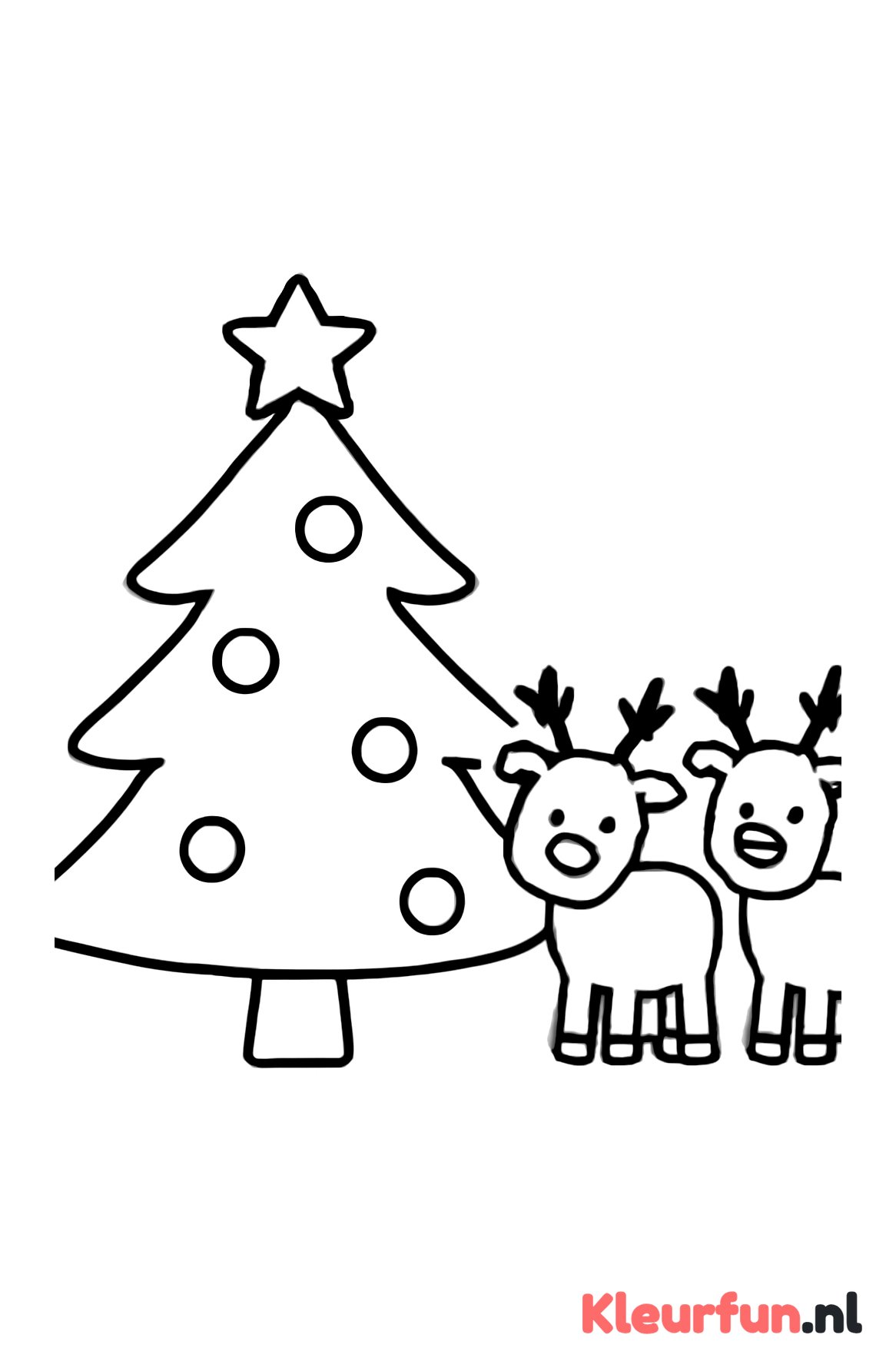 Kerstboom met eenvoudige rendieren