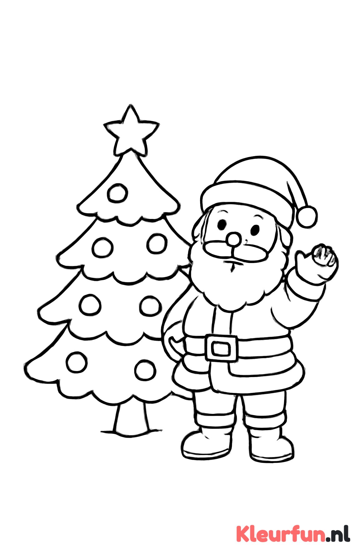 Kerstboom met kerstman