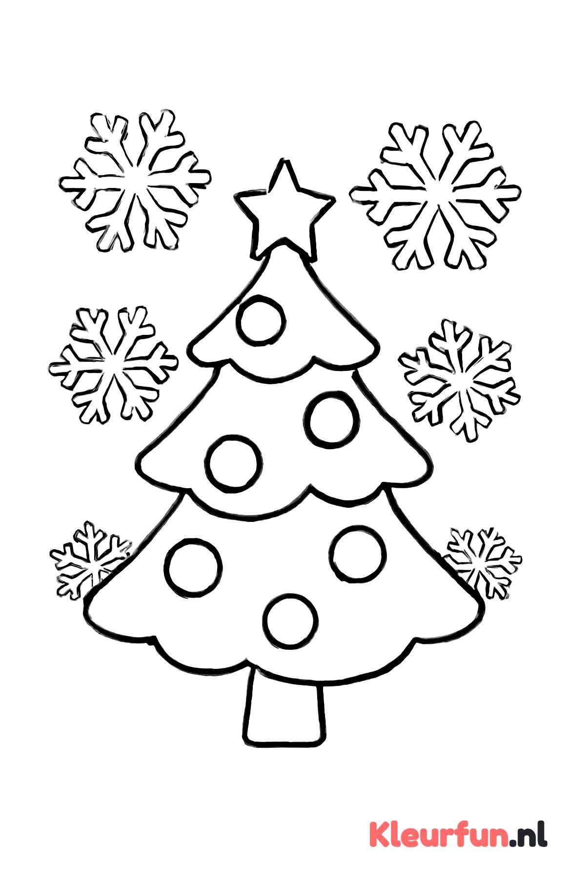 Kerstboom met sneeuwvlokken