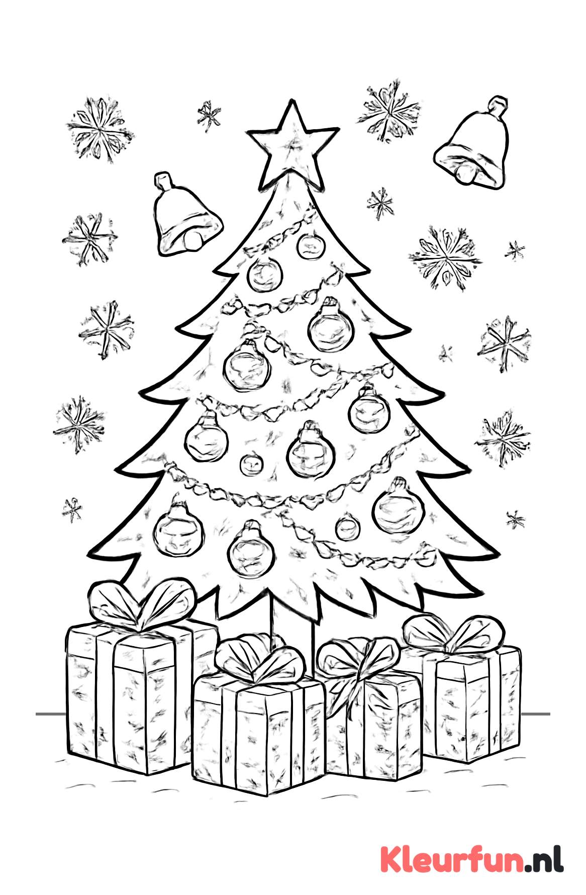 Kerstboom placemat kleurplaat