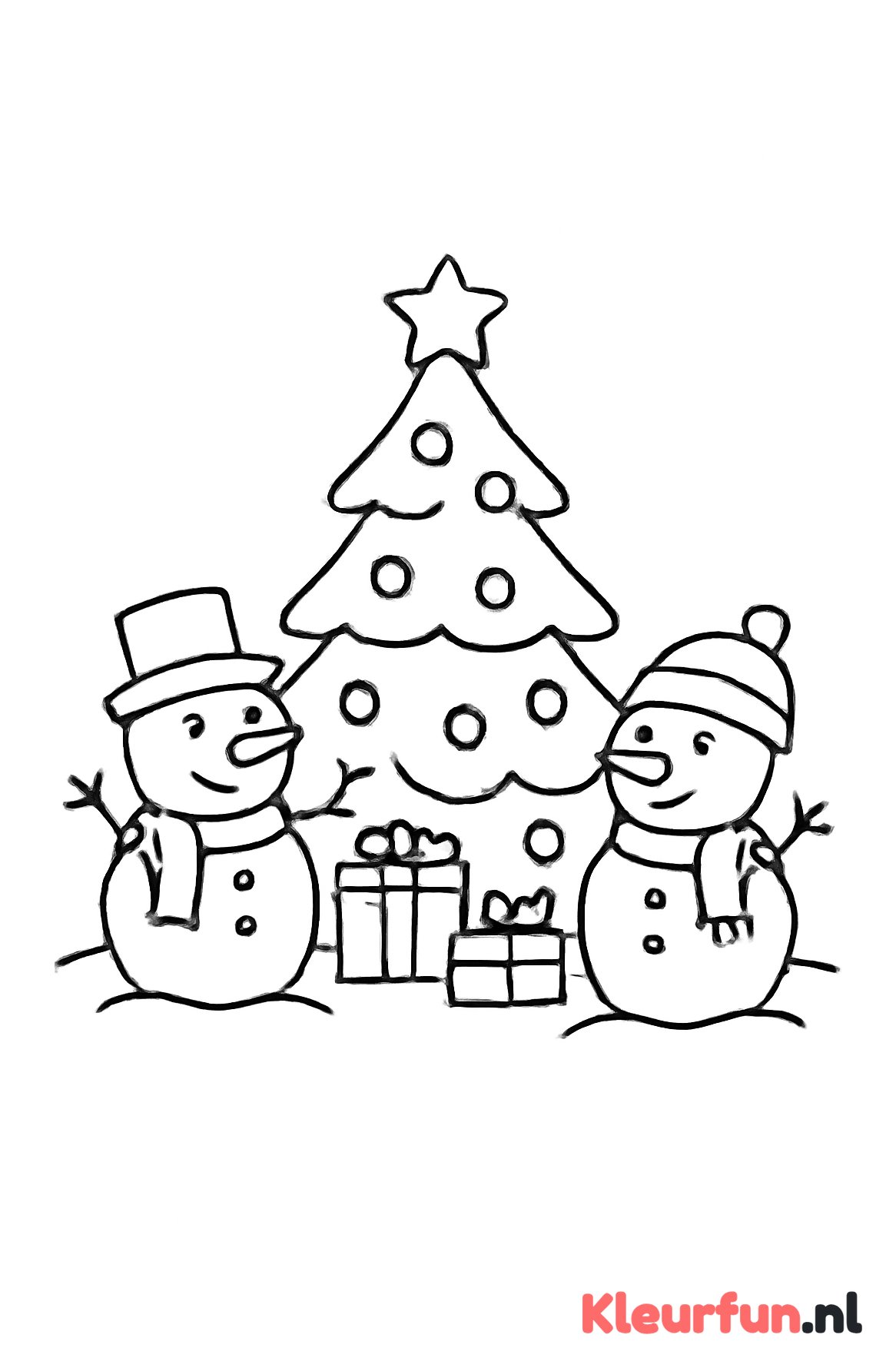 Kerstboom met sneeuwmannen