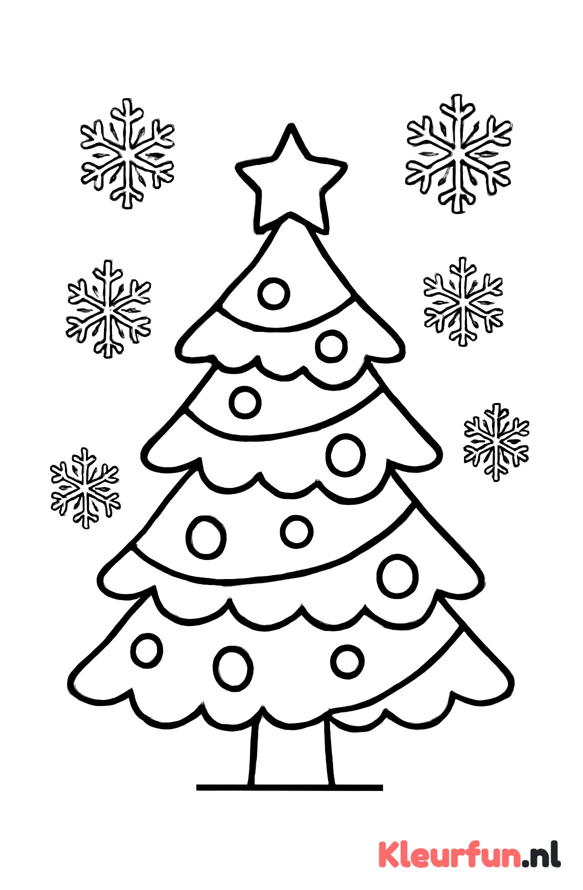 Kerstboom met sneeuwvlokken