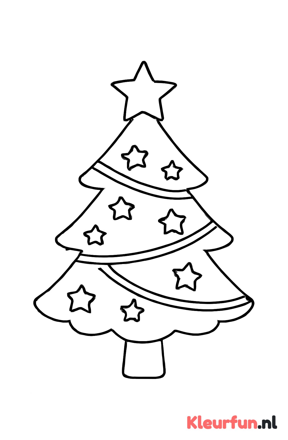 Kerstboom met sterren en slingers