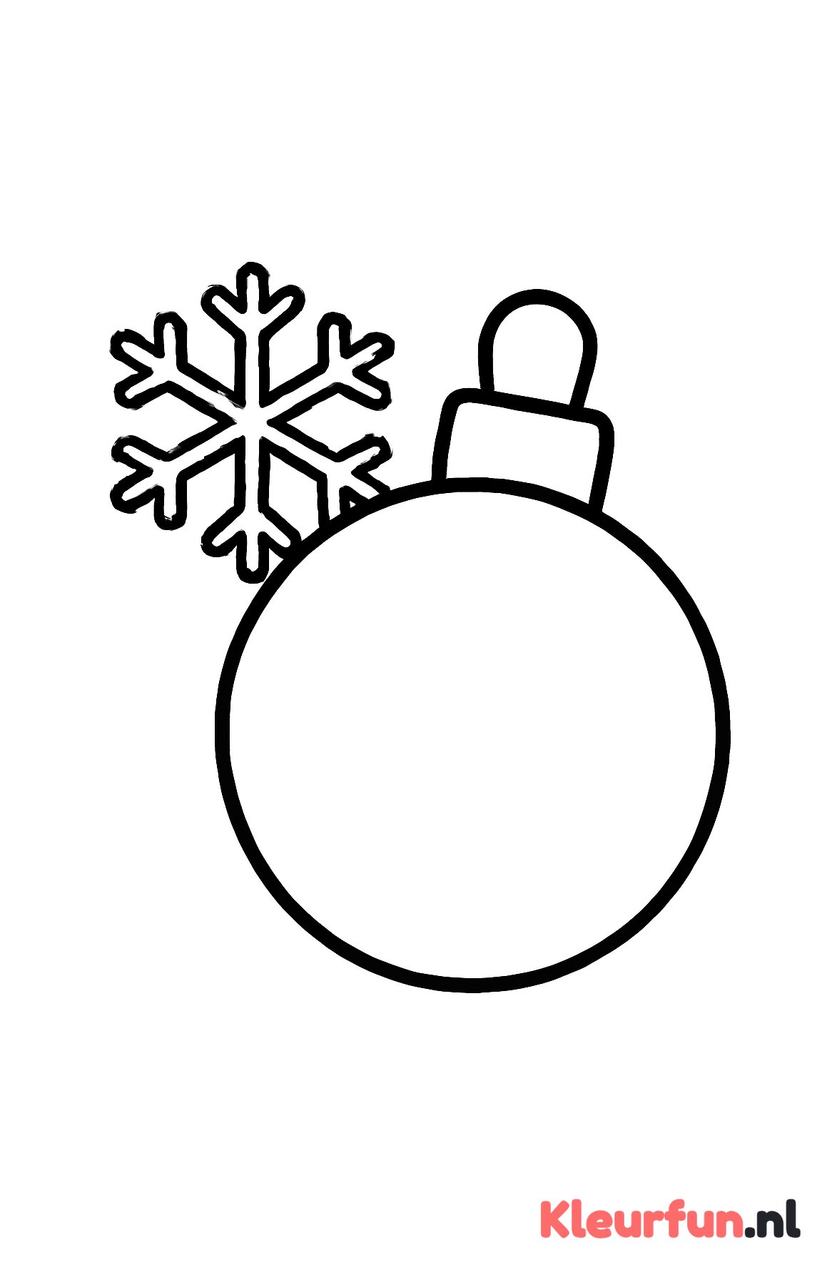 Kerstkaart met sneeuwvlok en kerstbal
