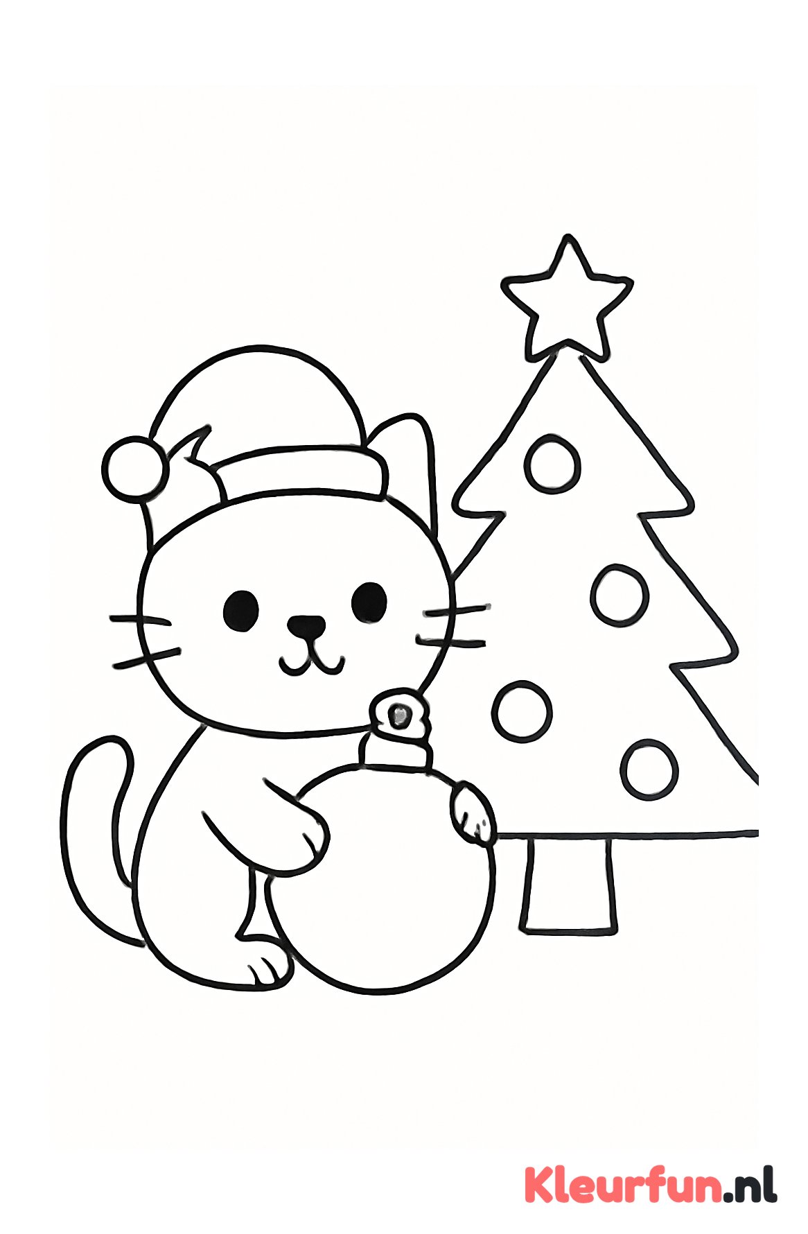 Kerstkat en kerstbal