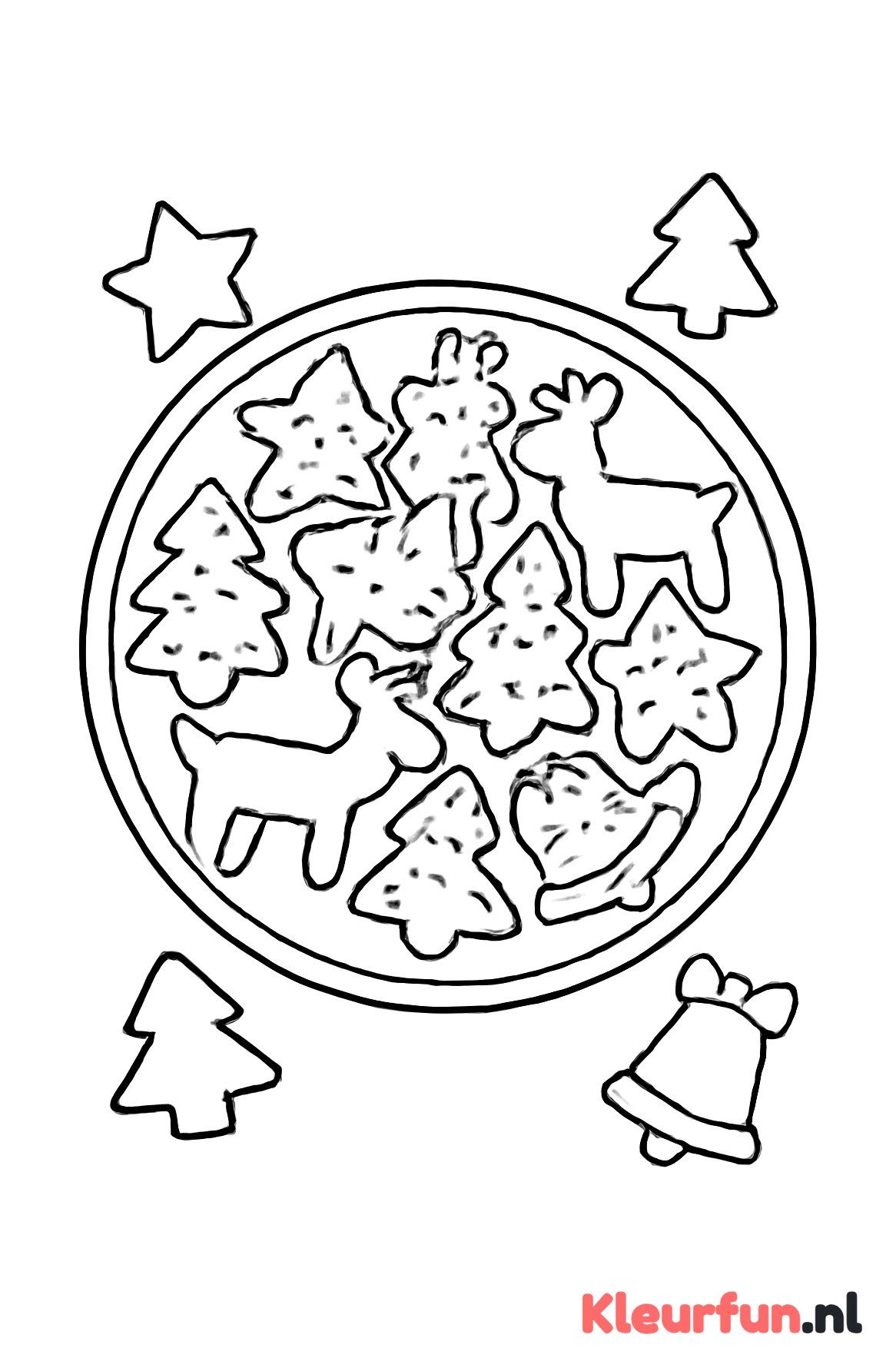 Schaal vol kerstkoekjes