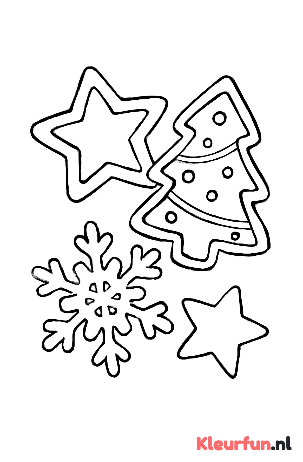 Kerstkoekjes in verschillende vormen