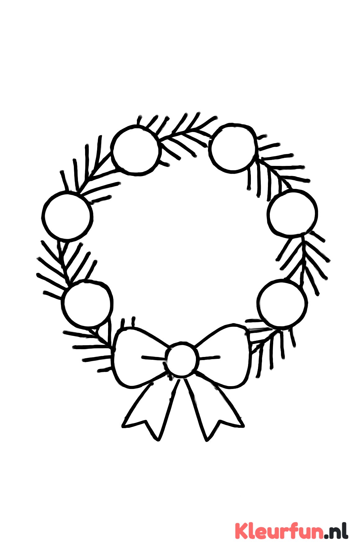 Kerstkrans met dennennaalden en bessen