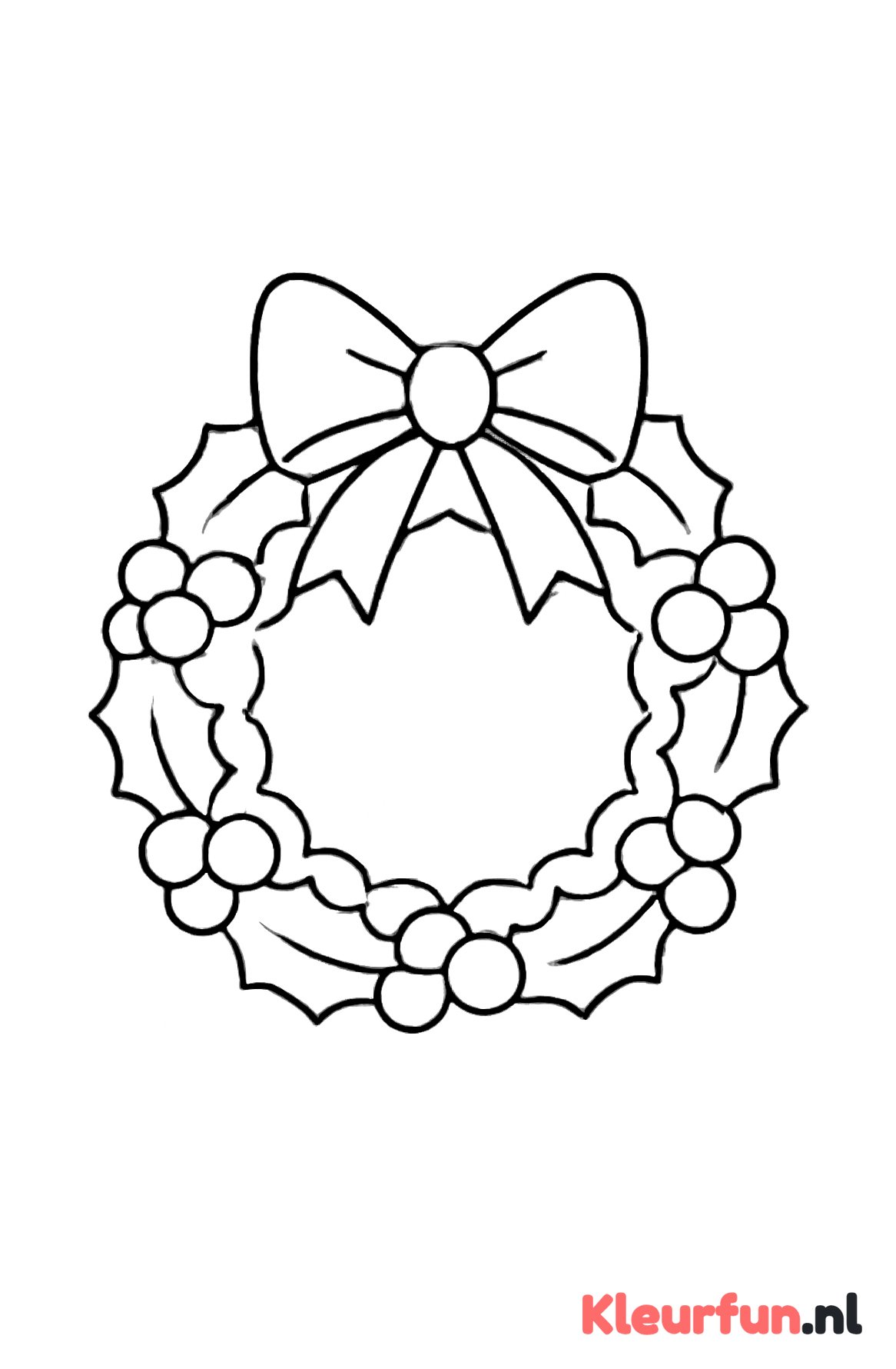 Kerstkrans met lint en bessen