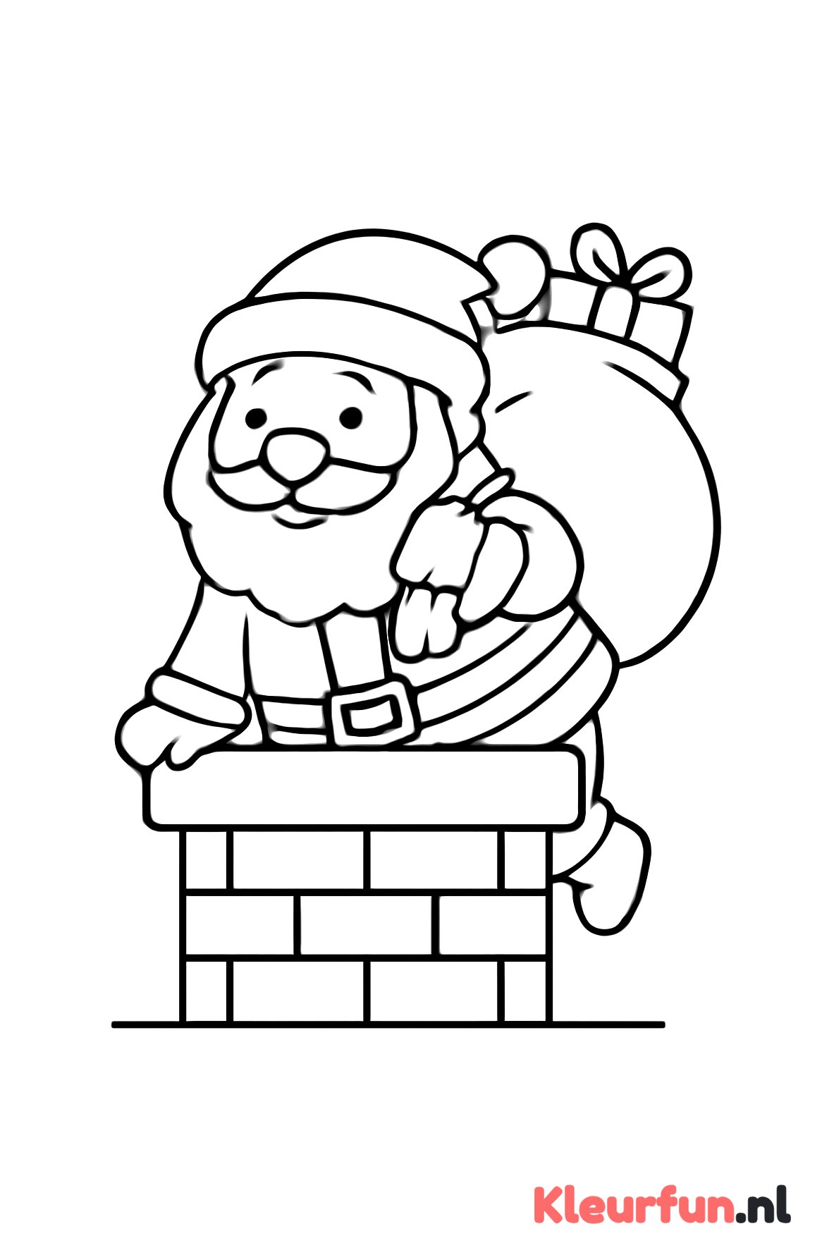 Kerstman door de schoorsteen