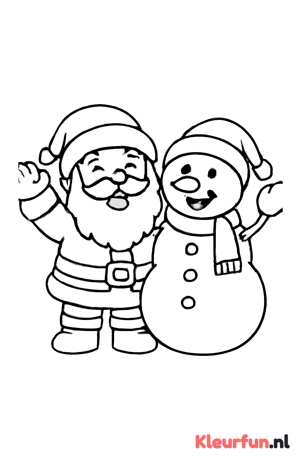 Kerstman en sneeuwpop samen
