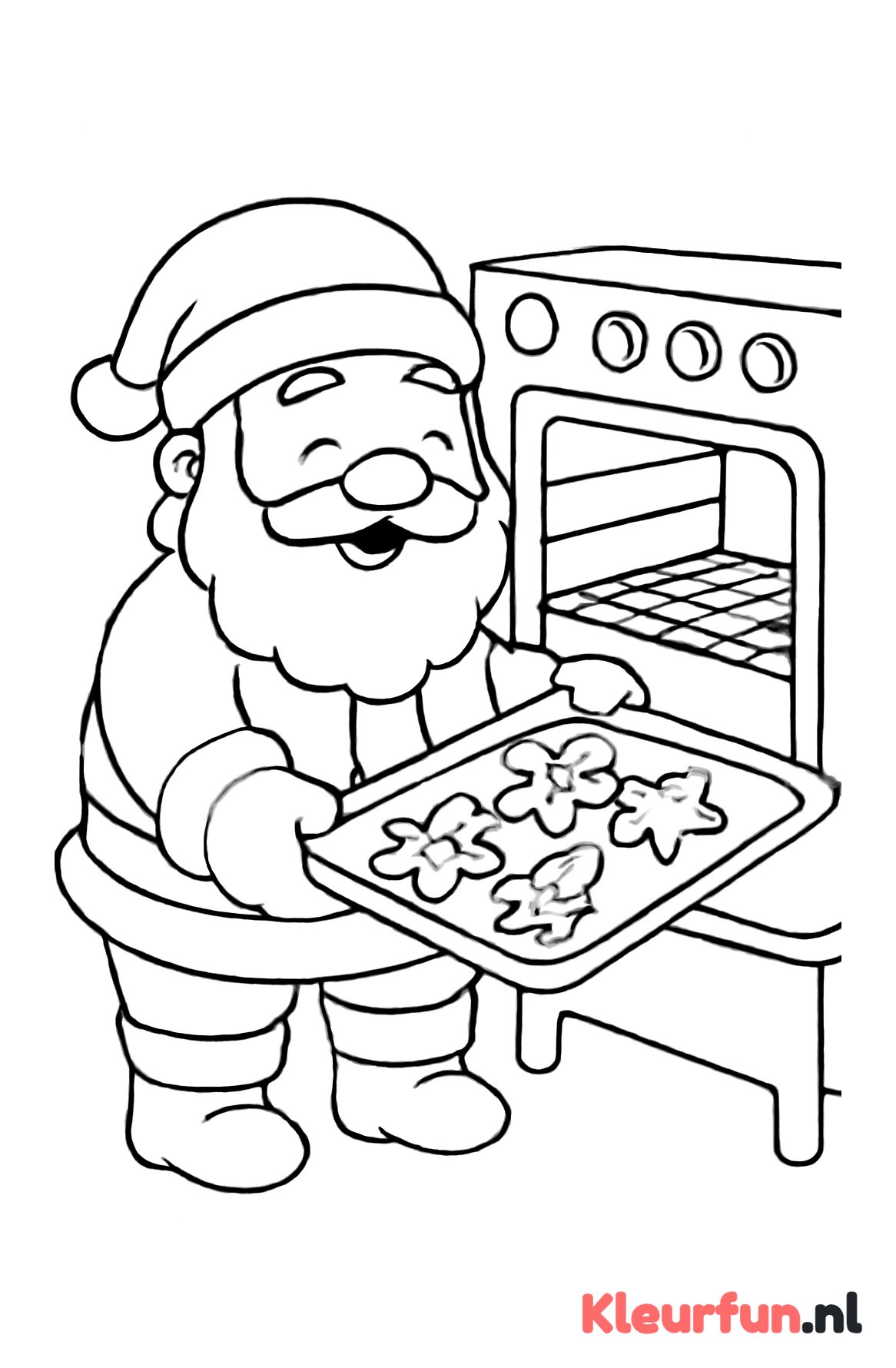 Kerstman bakt koekjes