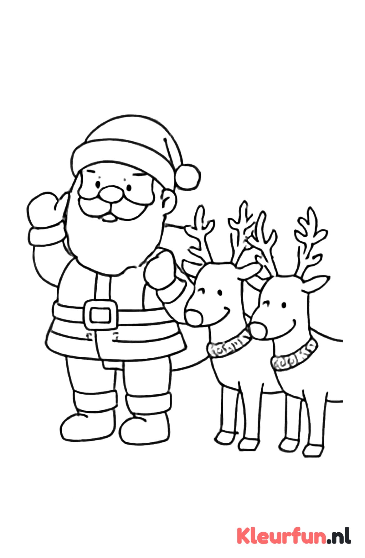 Kerstman met zijn rendieren
