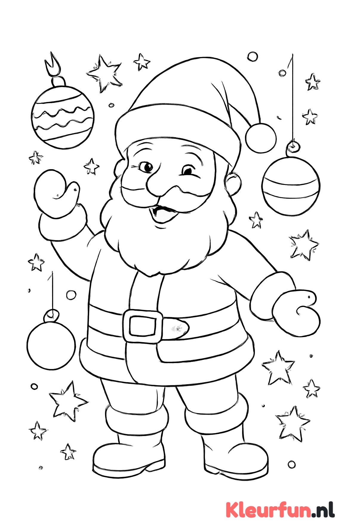 Kerstman met versierde kerstmuts