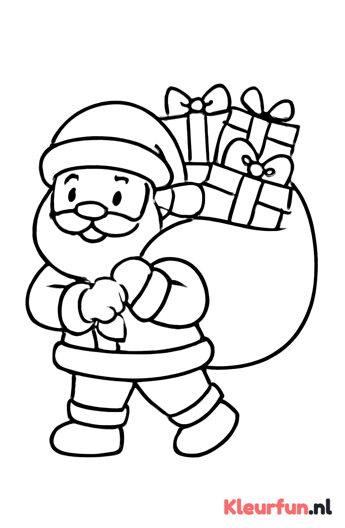 Kerstman met zak cadeaus