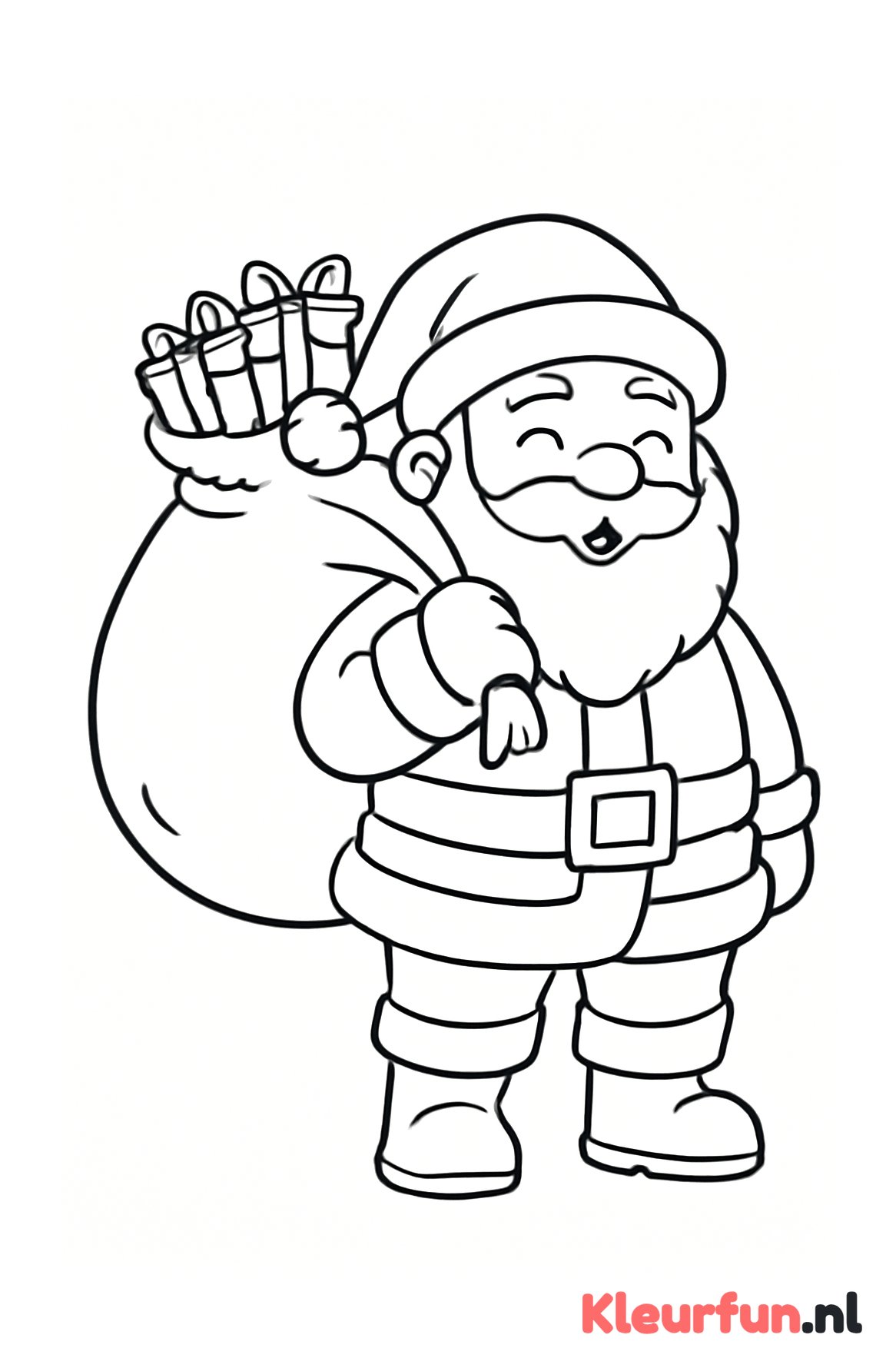 Kerstman met zak vol cadeaus