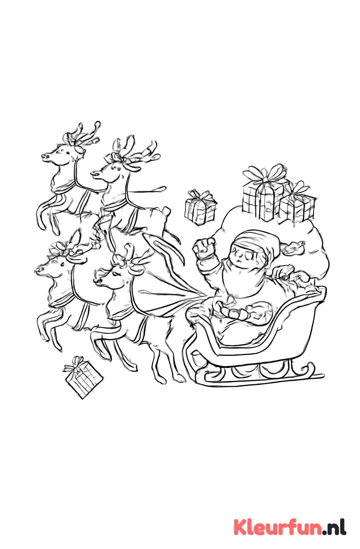 Kerstmannen met arrenslee