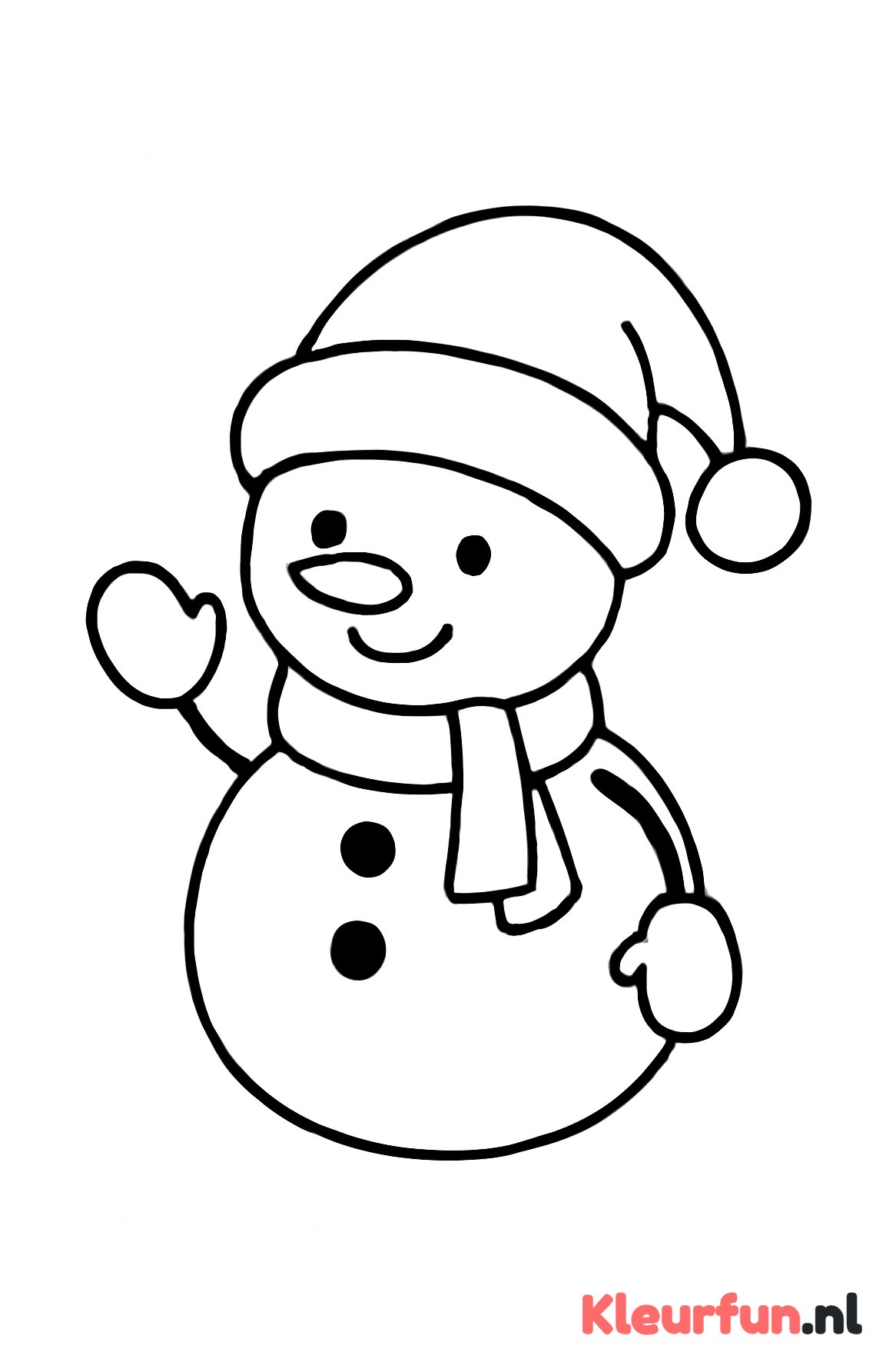 Sneeuwpop met grote kerstmuts