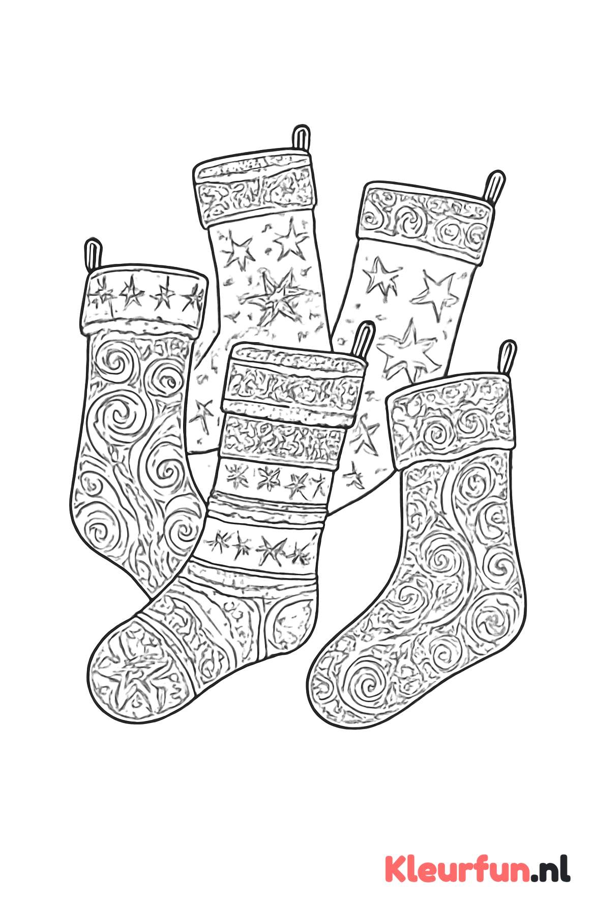Kerstsokken met ingewikkelde patronen