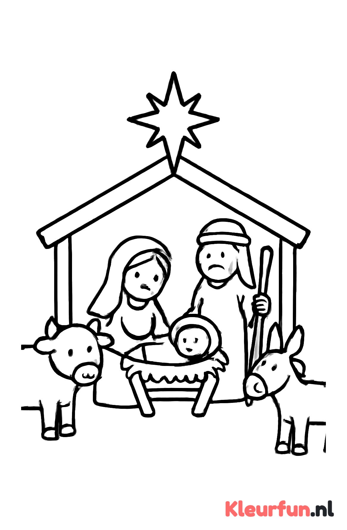 Kerststal met Baby Jezus