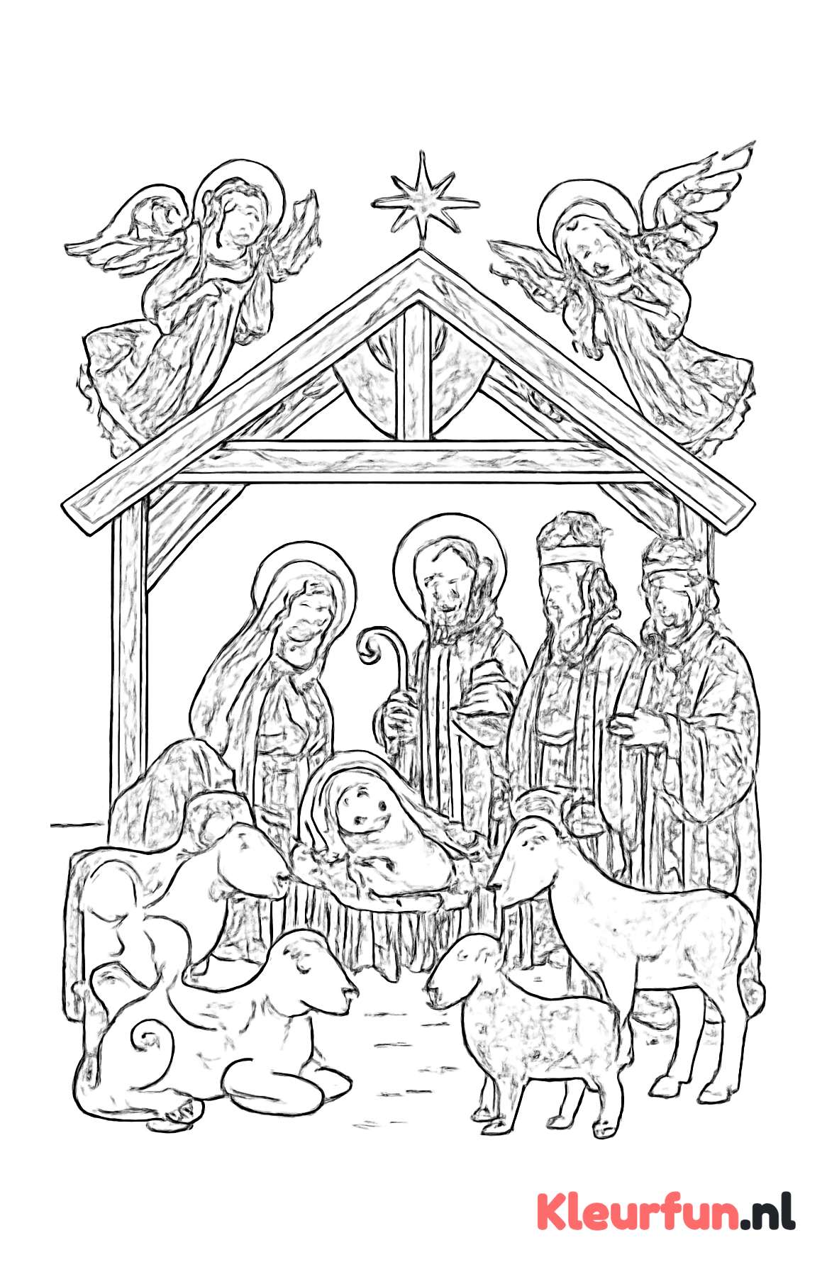 Kerststal met drie koningen