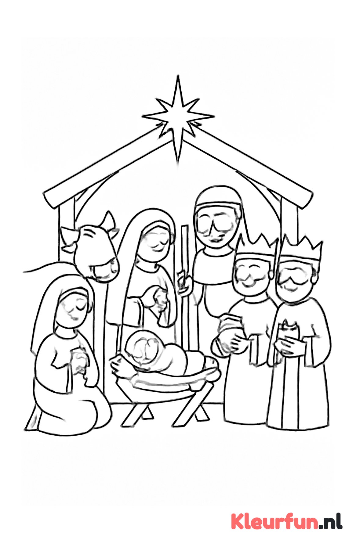 Overzichtelijke scène van de kerststal