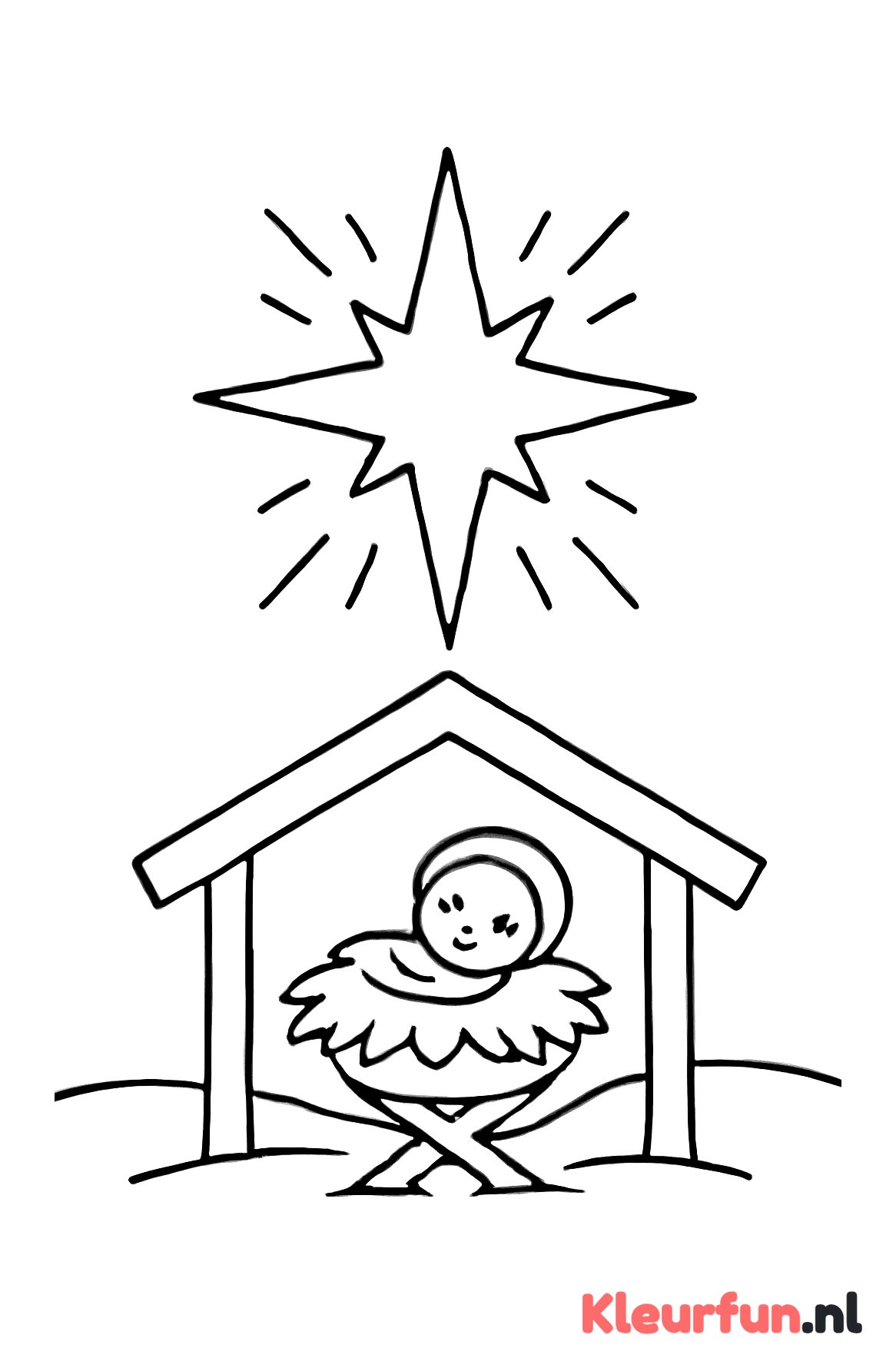 Kerstster boven de stal