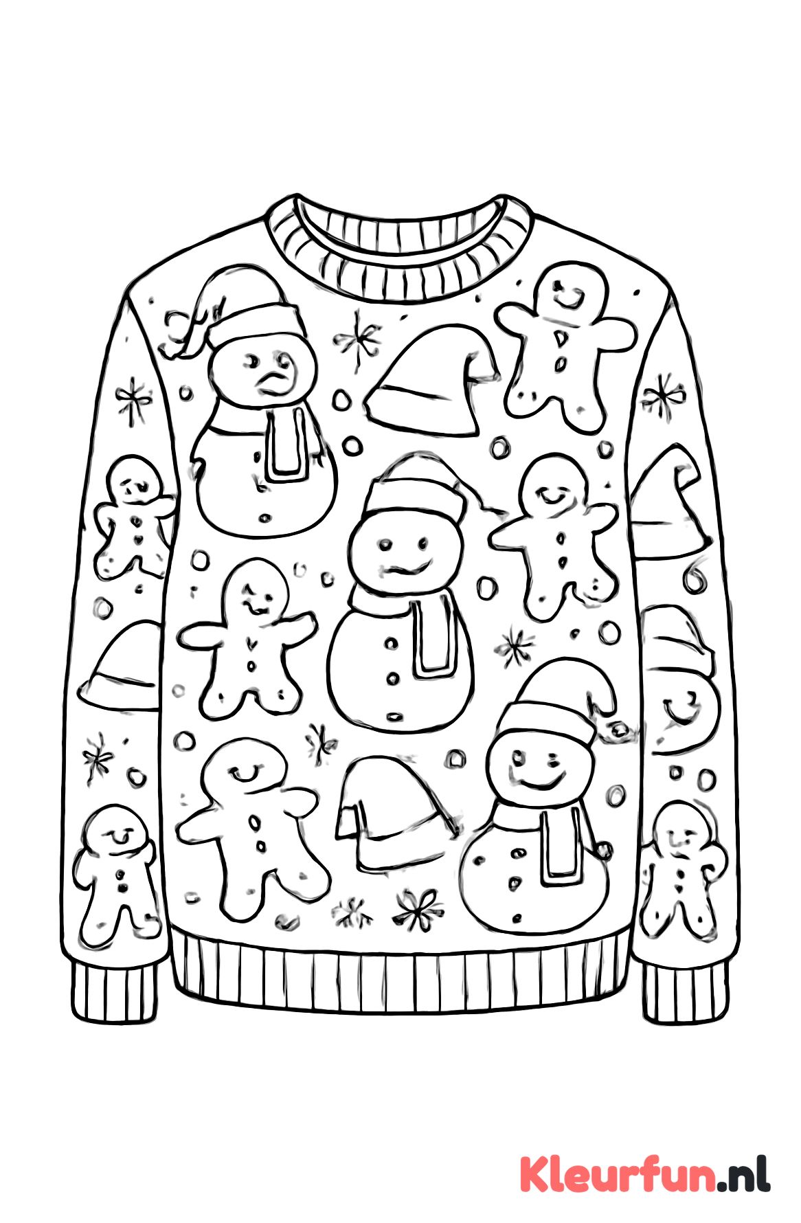 Kersttrui met Grappige Kerstfiguren