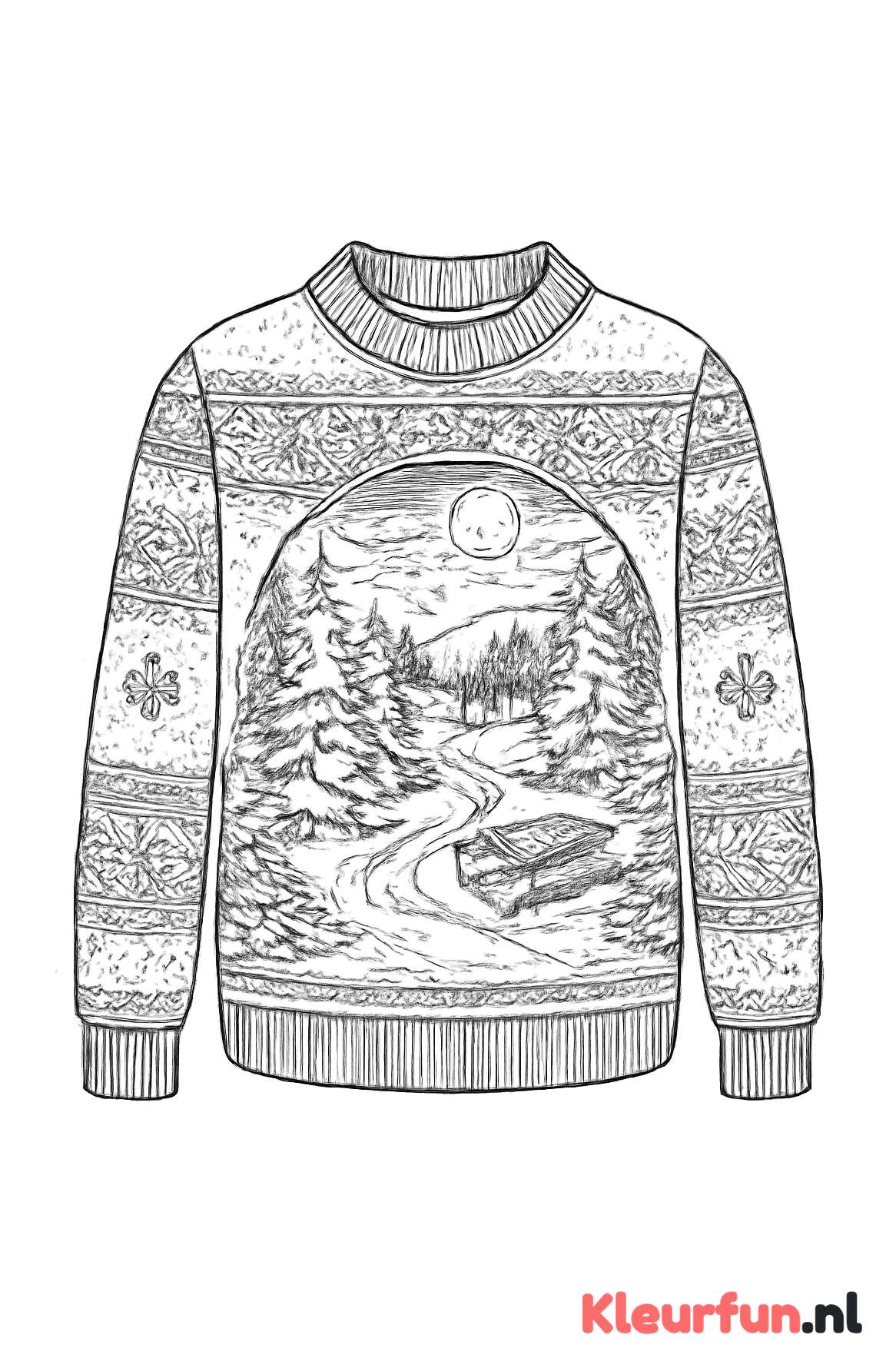 Kersttrui met winterlandschap