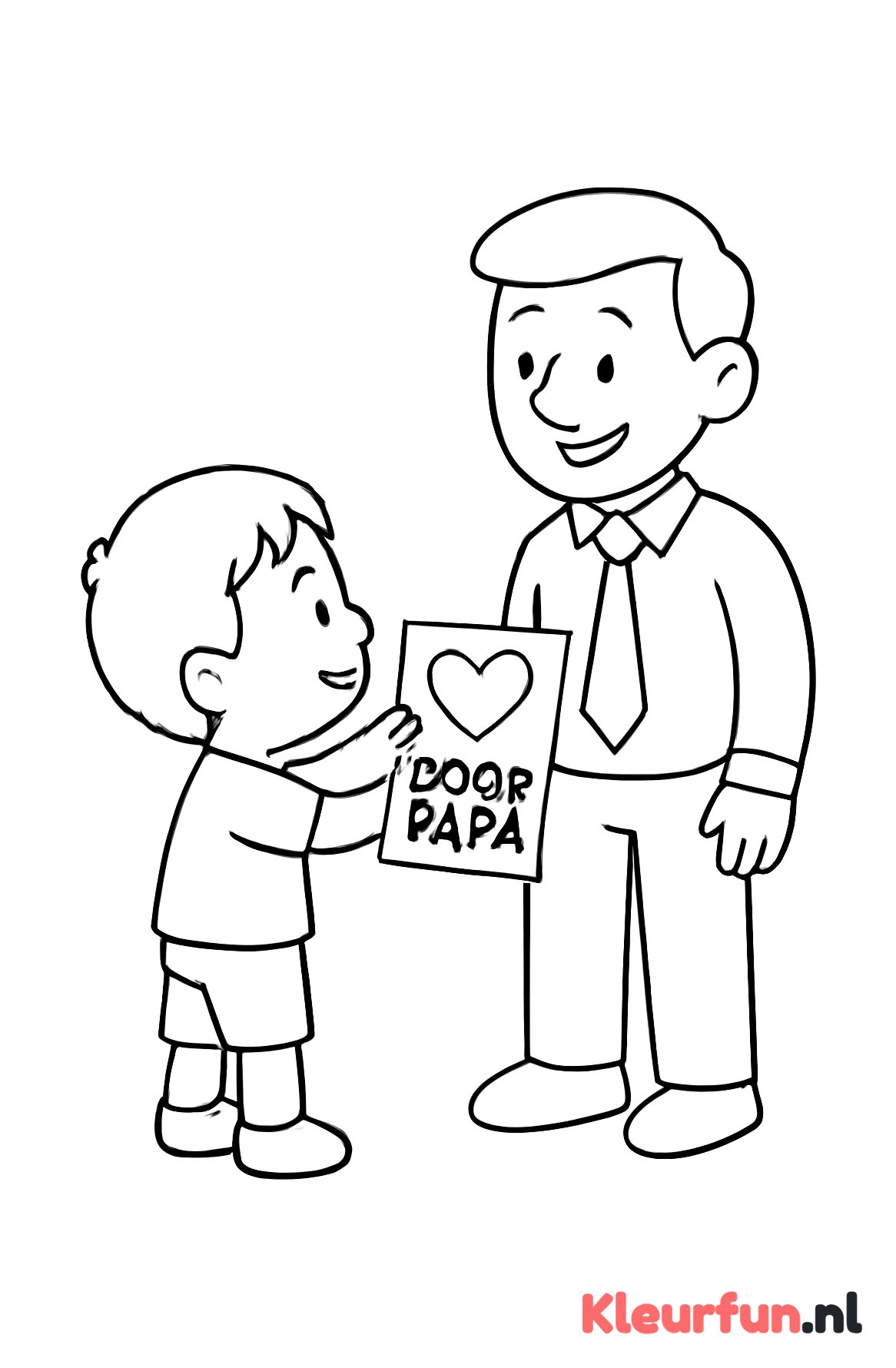 Kind geeft schilderij Hart aan Papa