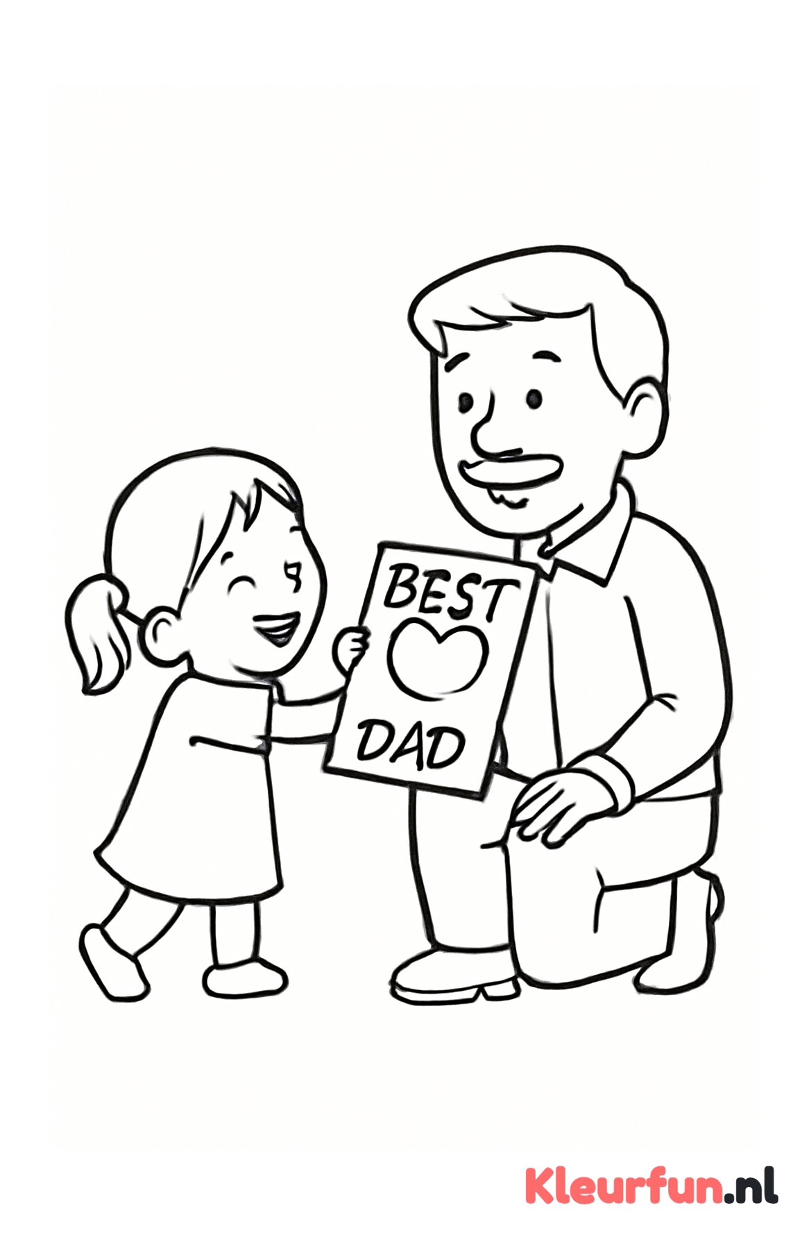 Kind geeft tekening aan papa