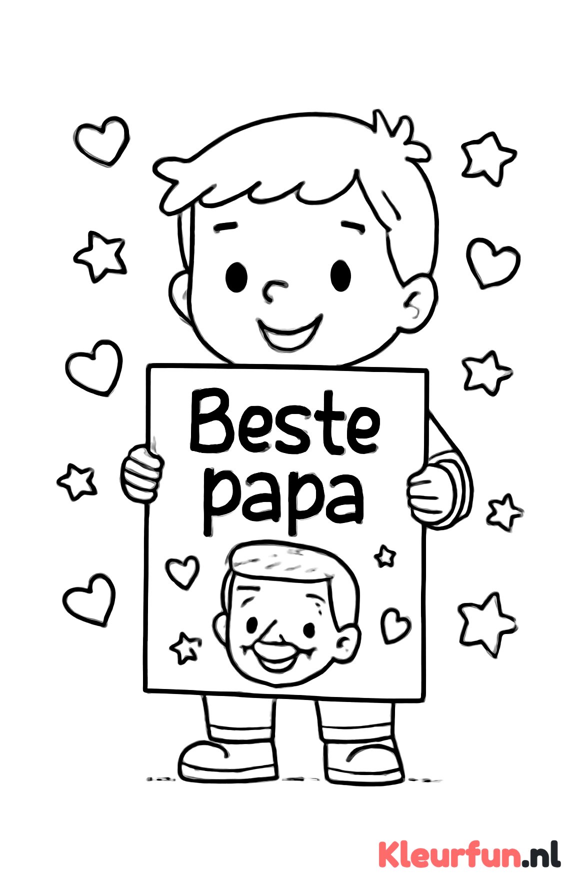 Kind met kaart 'Beste papa'