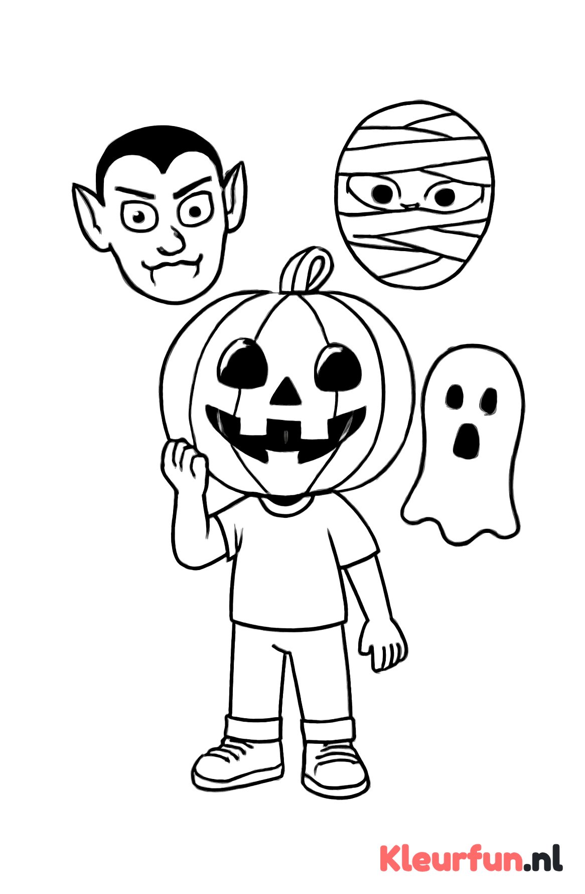 Kind met Halloween maskers