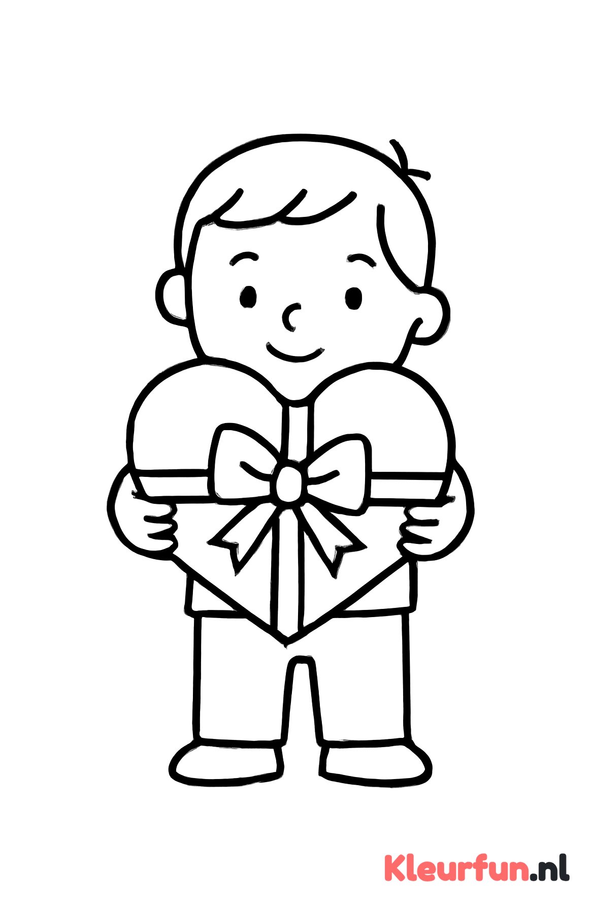 Kind met Valentijn cadeautje