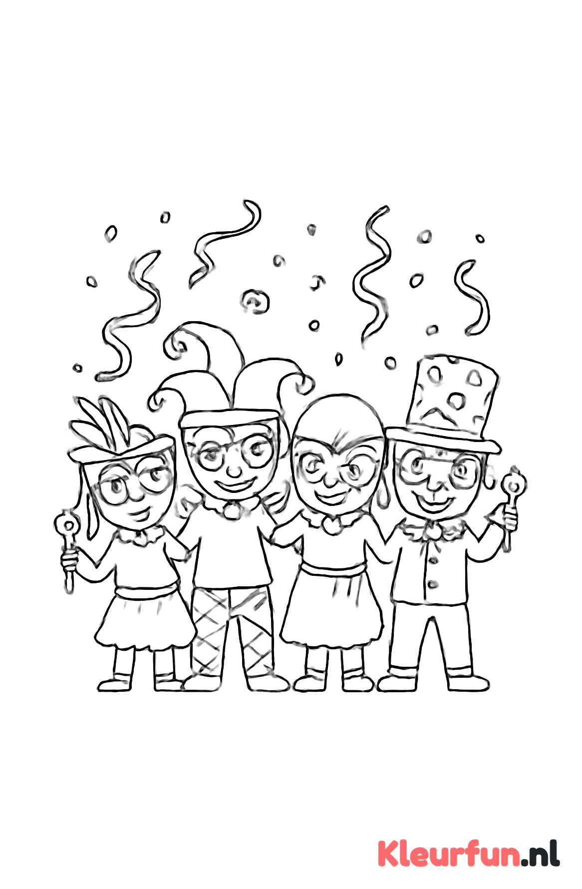 Kinderen in carnavalskostuums