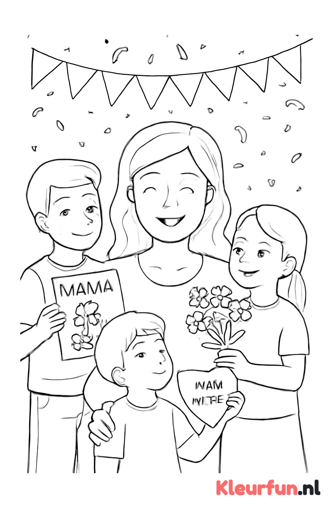 Kinderen geven mama cadeautjes