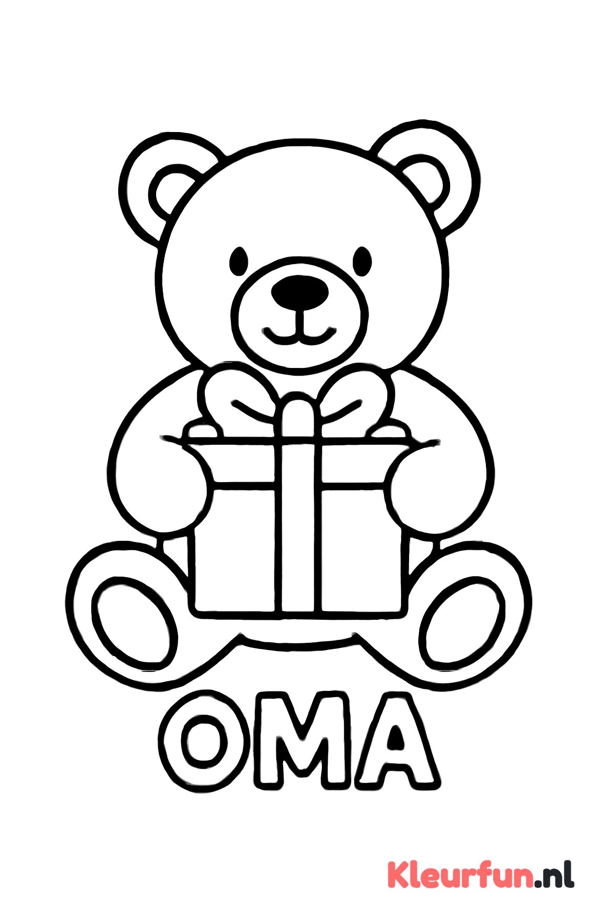 Knuffelbeer met Cadeau voor Oma