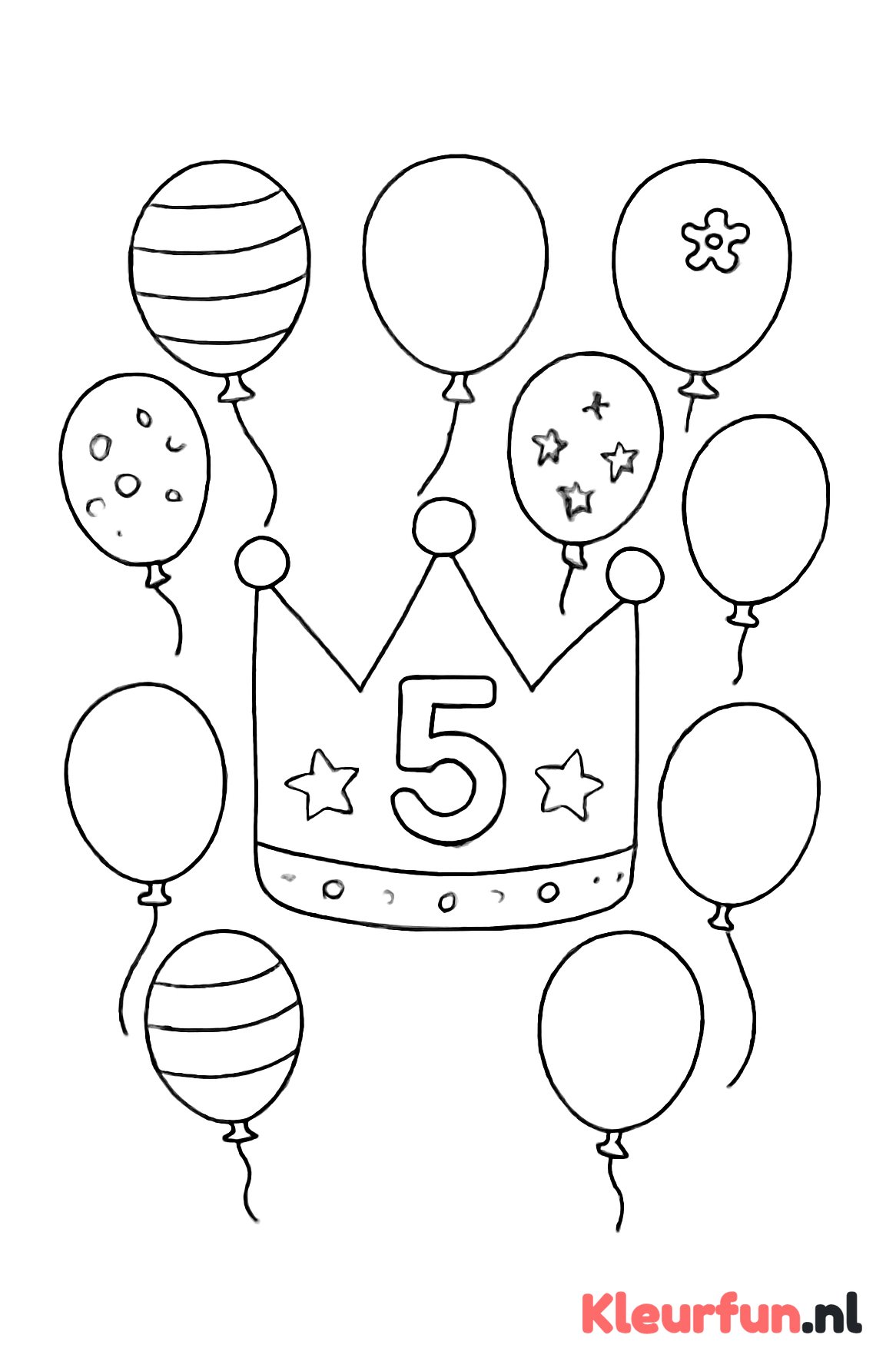 Verjaardagskroon met ballonnen