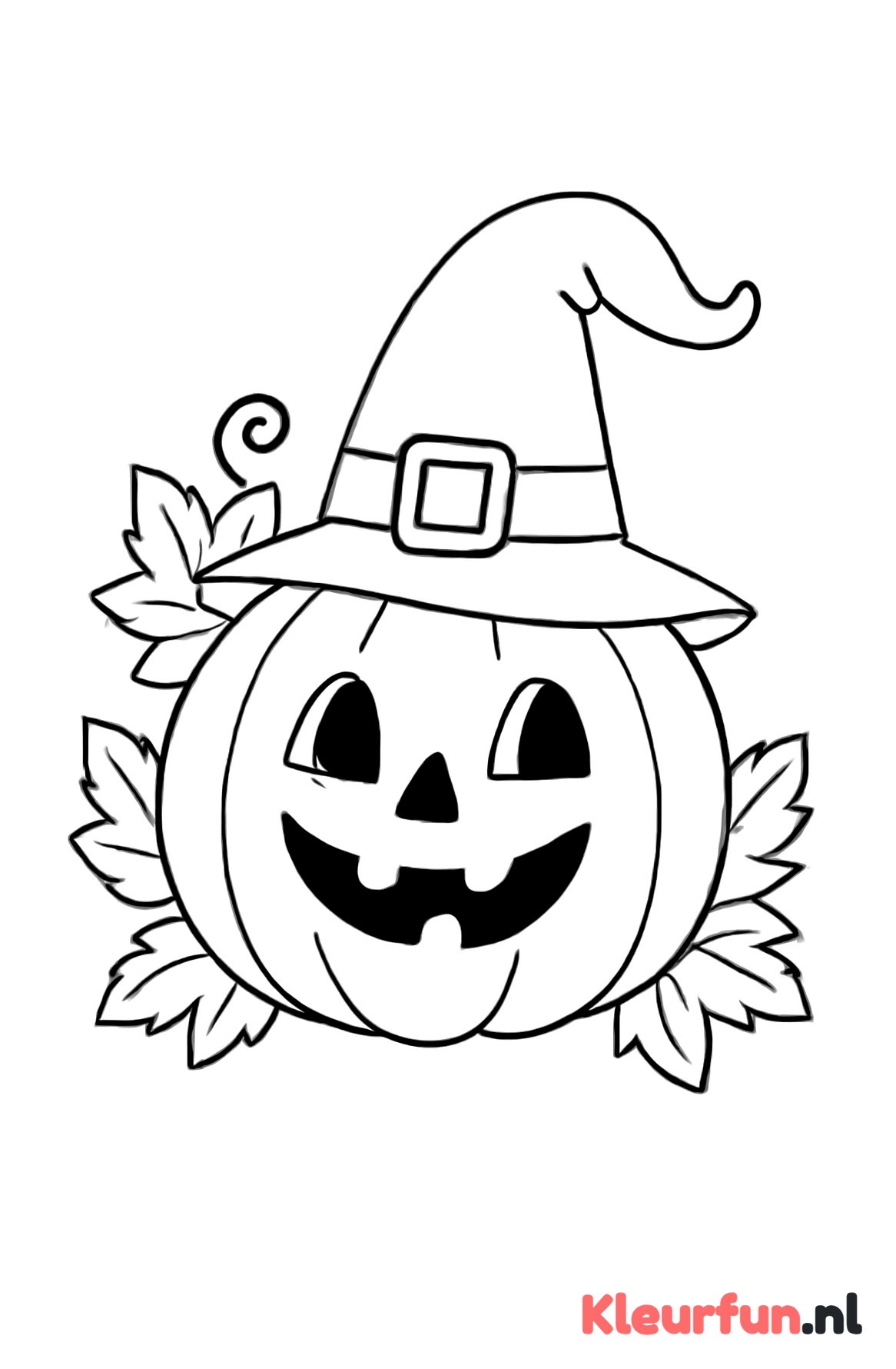 Lachende Halloween pompoen met hoed