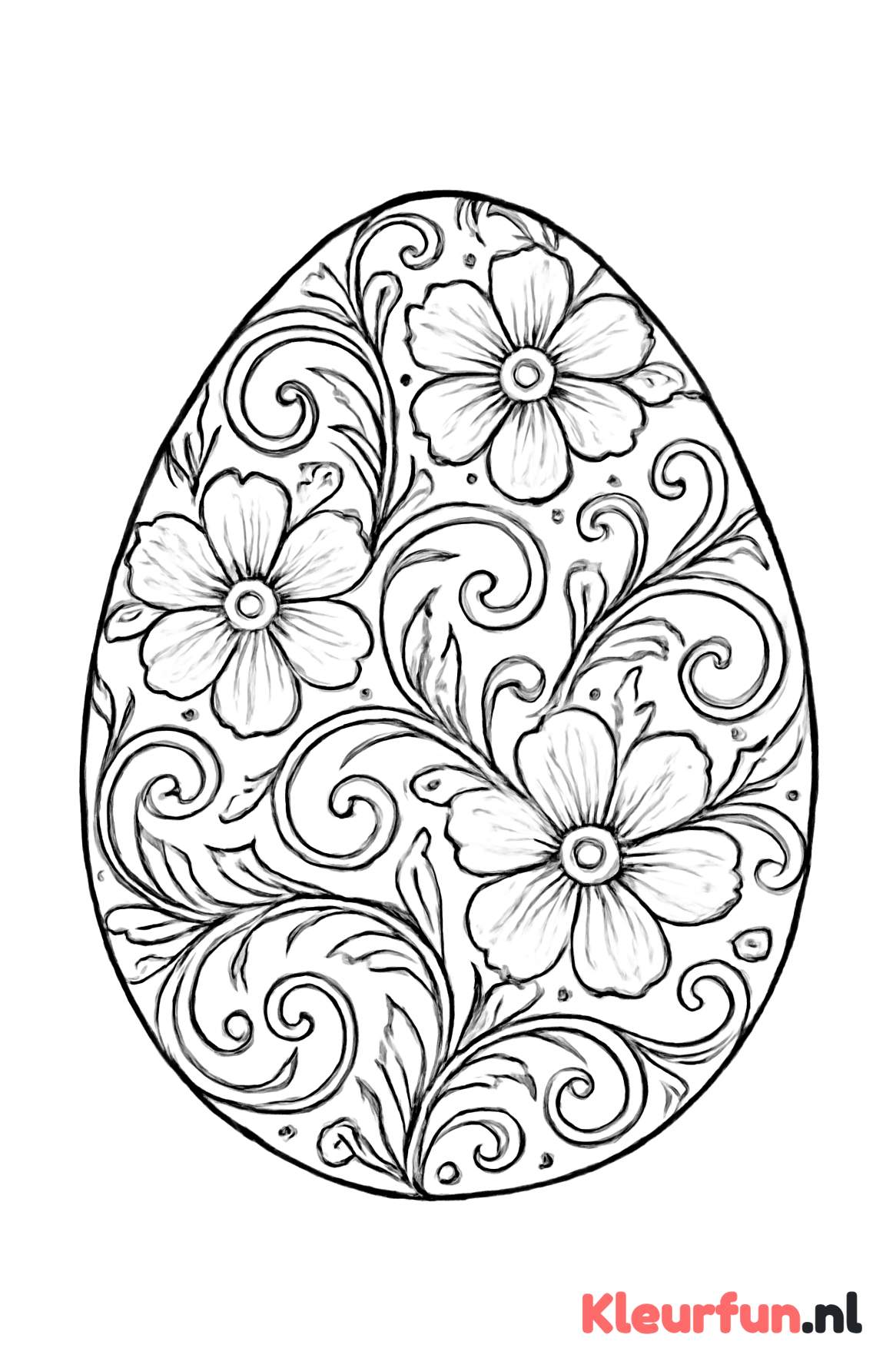 Bloemmotieven leeg paasei
