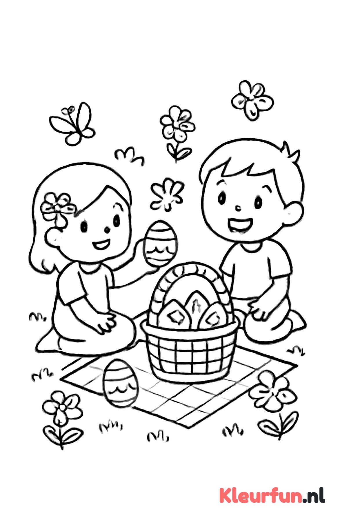 Lente picknick met paasitems